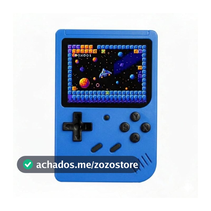 Vídeo Game Portátil Retro com Tela Colorida Console Compacto com Jogos Integrados Infantil e Adulto (Azul)