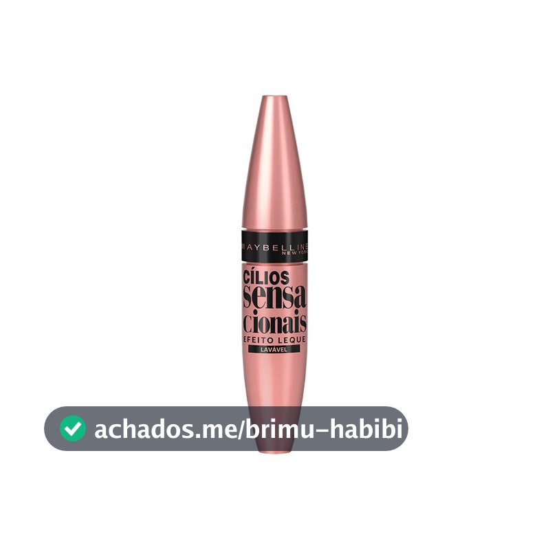 Maybelline NY Cílios Sensacionais Máscara de Cílios Lavável, Efeito Leque com Volume e Definição, Longa Duração e Não Empelota, Cor Preto Intenso, 9,5ml