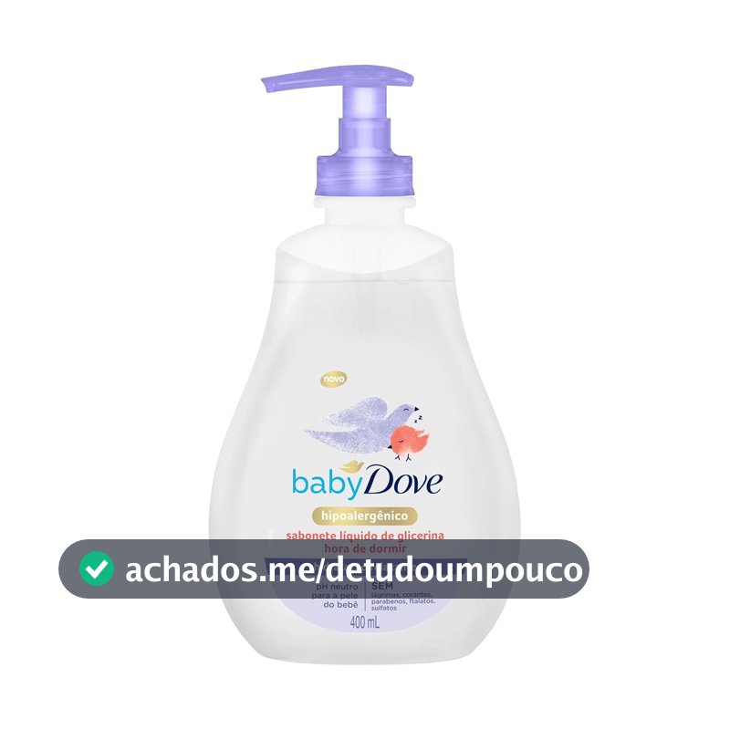 Baby Dove Sabonete Líquido De Glicerina Hidratação Relaxante Hora De Dormir Frasco 400 Ml