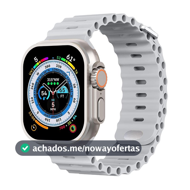 Oferta por tempo limitado para Membros Prime: Pulseira para Apple Watch Ultra Foufousun Ocean, unissex, 49 mm/45 mm/44 mm/42 mm/41 mm/40 mm/38 mm, pulseira de silicone macio esportiva para Apple Watch Ultra2/Ultra iWatch séries