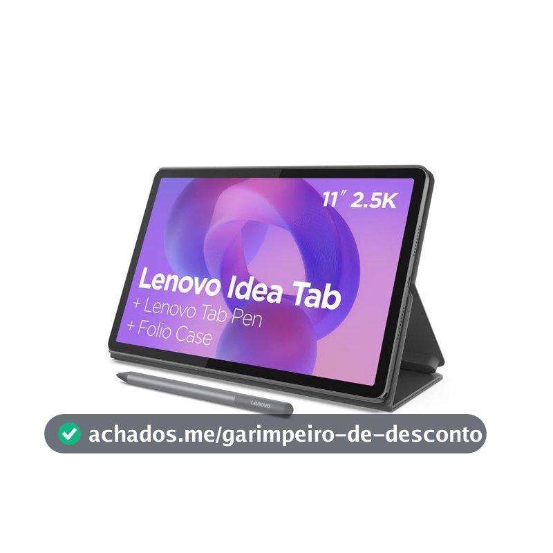 Tablet Lenovo Idea Tab, 8GB RAM, 128GB, 11” 2.5K 90Hz, Android 15, Wi-Fi, com Caneta e Capa, ZAFR0856BR