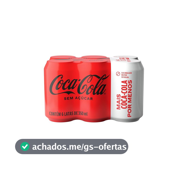 Pack de Coca-Cola sem Açúcar 350Ml 6 unidades