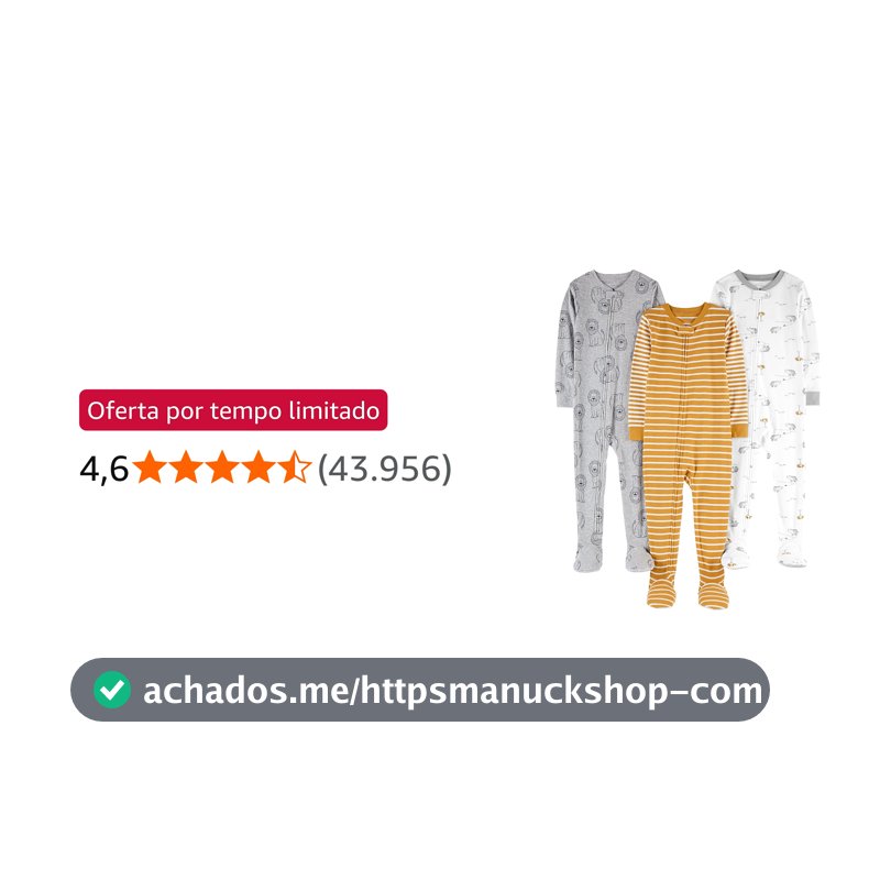 Macacão de dormir para bebês Pijama de algodão com pés justos Simple Joys by Carter'sMeninos