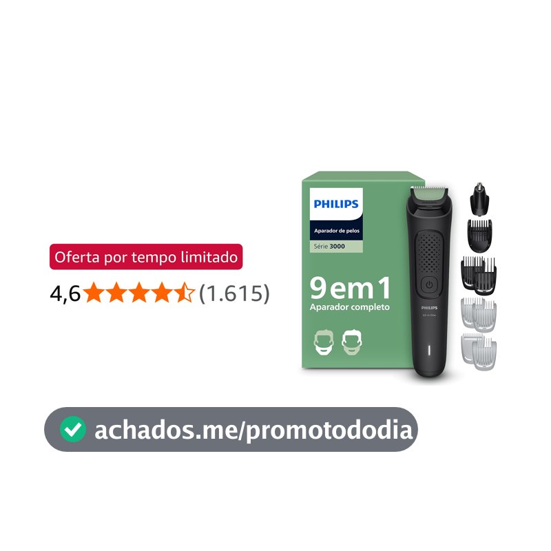 Philips Aparador e Barbeador Elétrico Série 3000 All-in-One 9 em 1