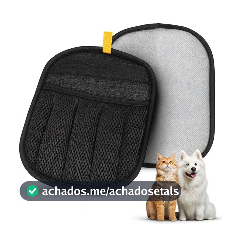 Luva Removedora de Pelos 5 Dedos – Eletrostática, Reutilizável, Para Sofás, Roupas e Móveis – Higienização Rápida e Conforto Total