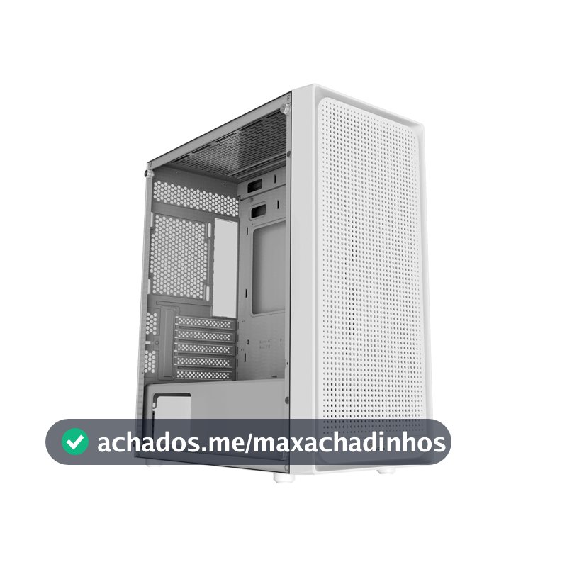 Gabinete Gamer Ocypus Gamma C50 Branco Mini Tower Micro-ATX Sem Fans Painel Frontal Mesh Ventilado USB 3.0 Filtros de Poeira Magnéticos Janela Lateral em Vidro Temperado