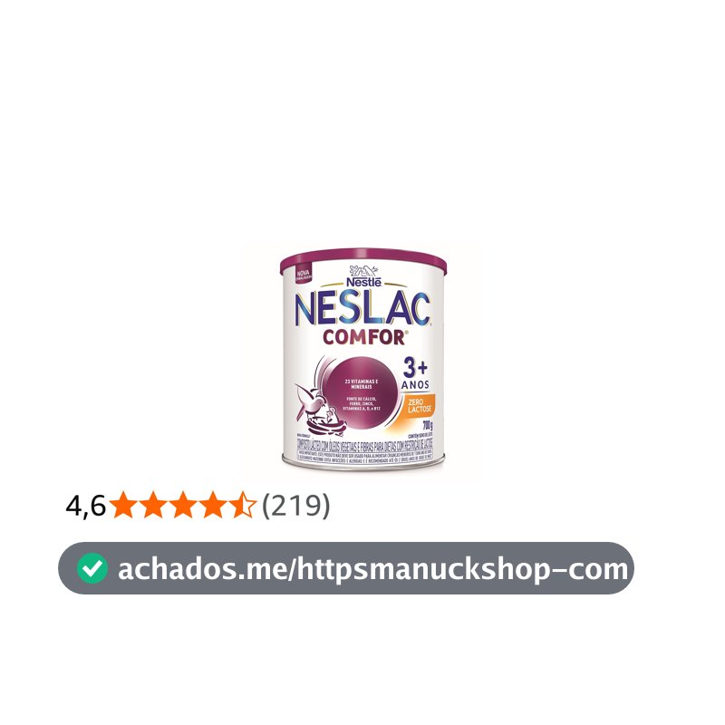 Neslac Comfor Zero Lactose - Composto Lácteo, Fórmula infantil, 700g