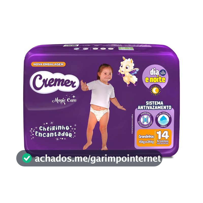 Fralda Cremer Jumbo Grandinhos 14 Unidades