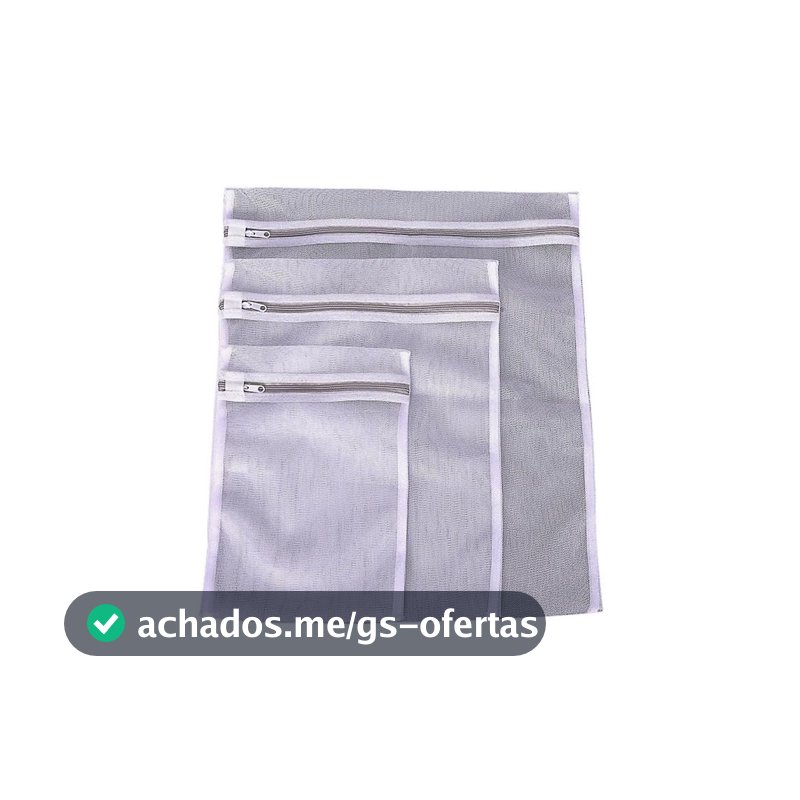 Oikos - Kit 3 Sacos para Lavar Roupas Delicadas P,M e G com Zíper