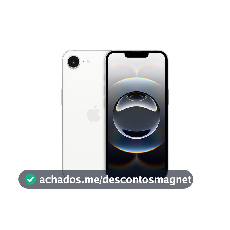 iPhone 16e Apple 128GB, Câmera 48MP, Tela Super Retina XDR 6,1", Branco