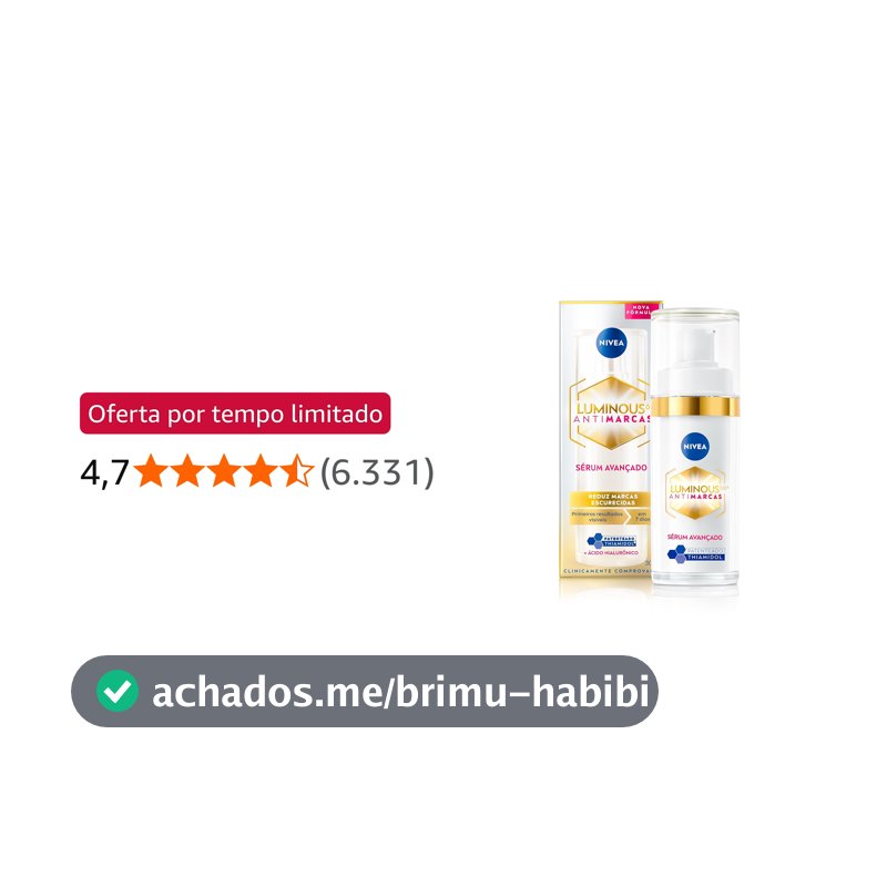 NIVEA Luminous 630 Sérum Avançado Antimarcas Escurecidas 30ml, Reduz Marcas Escurecidas, Uniformiza o Tom, Ácido Hialurônico, Radiância Intensa