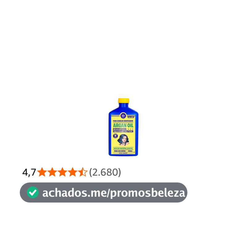 Lola From Rio – Óleo de Argan – Xampu, repara todos os tipos de cabelos danificados