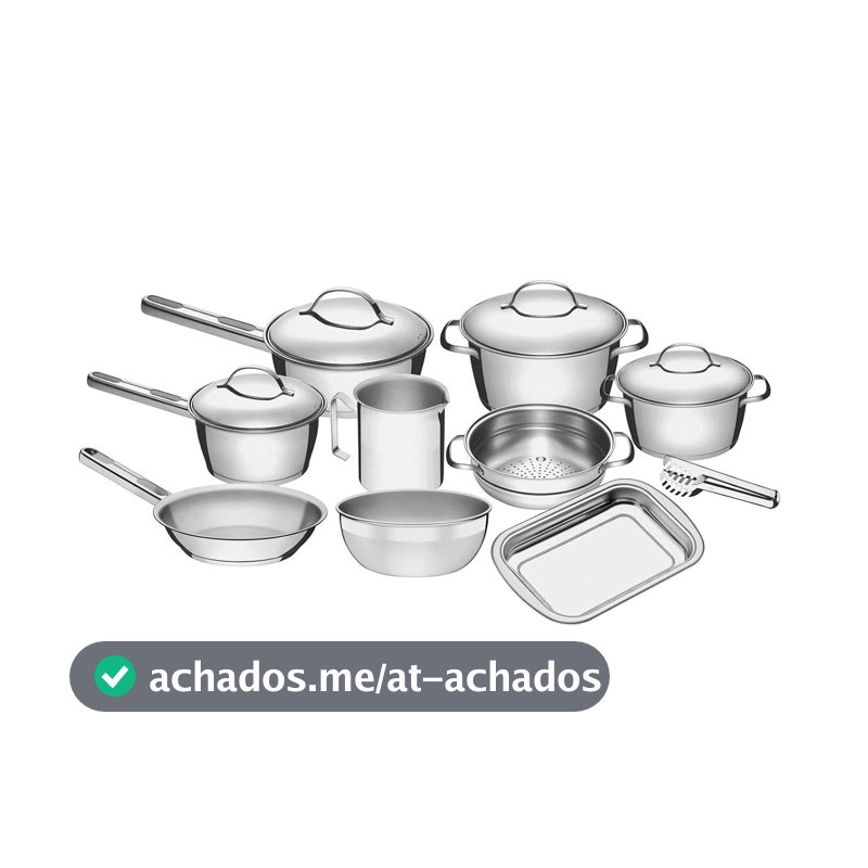 Conjunto de Panelas 10 Peças Allegra em Aço Inox - Tramontina