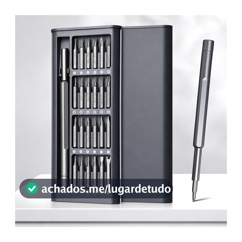 Kit Chaves de Precisão 24 em 1 Premium Magnéticas – Aço S2 Ultra Resistente, Case Compacta Portátil, Ideal para Celular, Notebook, Console, Relógio, Drone e Eletrônicos