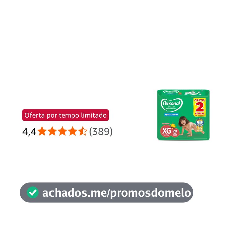 Fralda Personal Baby Protect e Sec XG Mega 9x28pads Leve 28 pague 26 Unidades