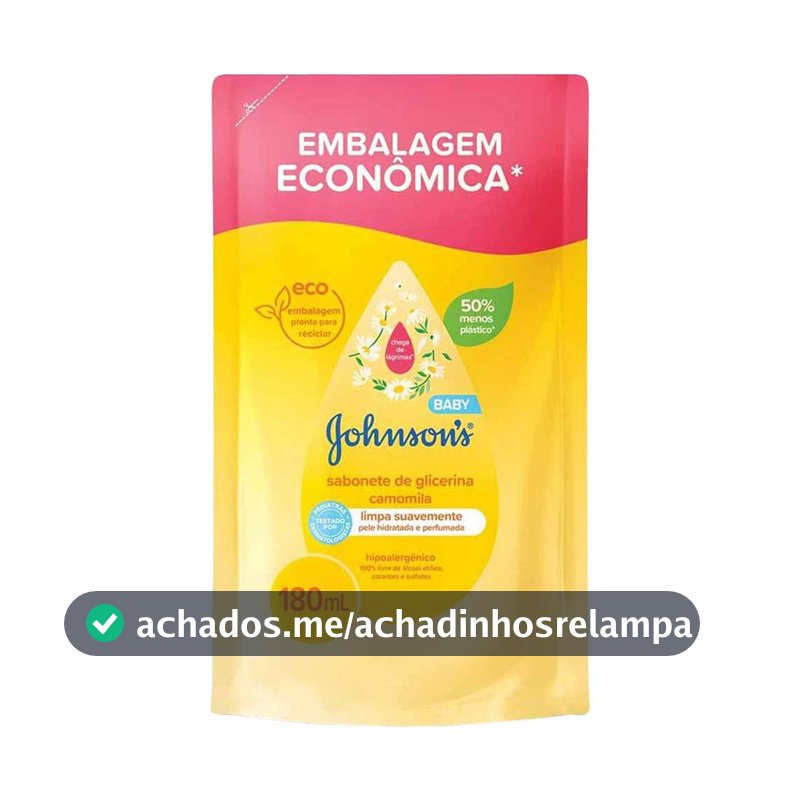 Sabonete Líquido Johnson's Baby, Glicerina e Camomila, 180ml