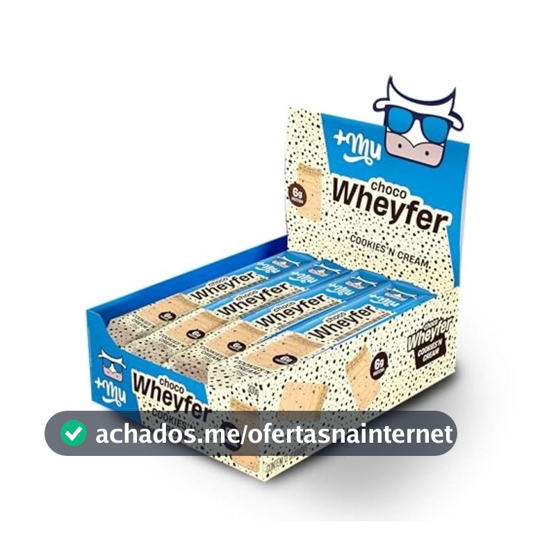 +Mu Chocowheyfer Proteico Sabor Cookies - Display com 12 unidades - 300g