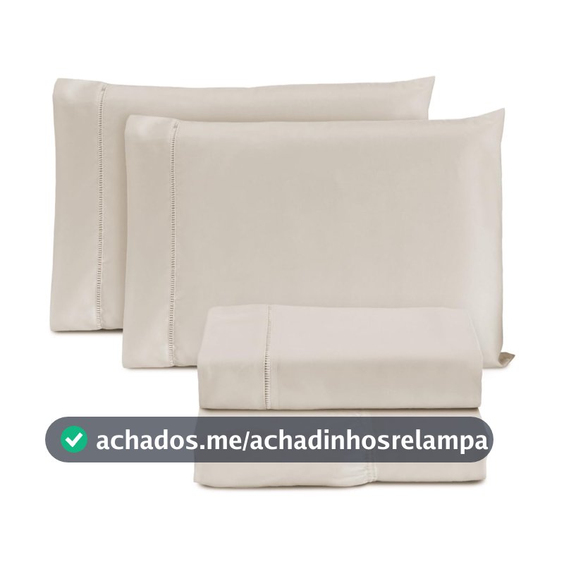 Jogo de Cama Casal Padrão Percal 400 Fios Ponto Palito 04 Peças, Antiácaro, Não faz bolinha Toque Extra Macio – Branco -