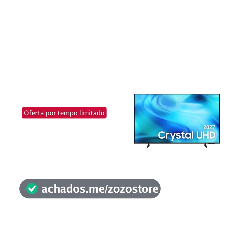 Samsung Smart TV 75" Crystal UHD 4K U8000H 26/2027, Vision AI Companion, Modo Estádio, Xbox Cloud Gaming