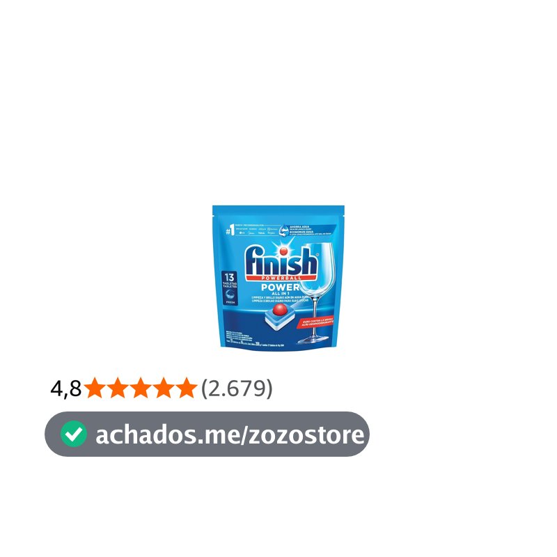 Finish Powerball Detergente para Lava Louças em Tabletes e Secante, 13 Tabletes