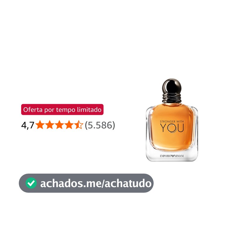 Armani Beauty, Stronger With You Eau de Toilette, Giorgio Armani Perfume Masculino, Fragrância Fougère Amadeirada com Notas Sálvia, Castanha, Baunilha e Lavanda
