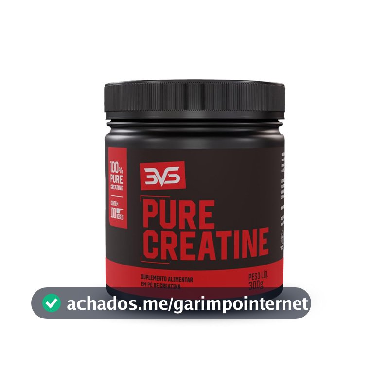 Creatina Monohidratada Pura Micronizada 300g 3VS Nutrition · 100% Pureza · Sem Sabor · 100 doses