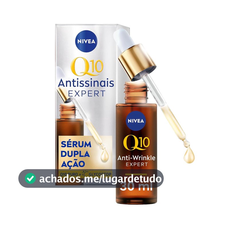 NIVEA Q10 Sérum Antissinais Expert Dupla Ação 30ml, Previne e Reduz Rugas, Renova a Pele, Tecnologia Glycostop, Hidratação Profunda