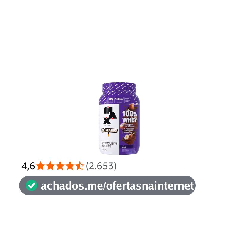 100% Whey Max Titanium x Dr. Peanut (900g), Sabor Avelã