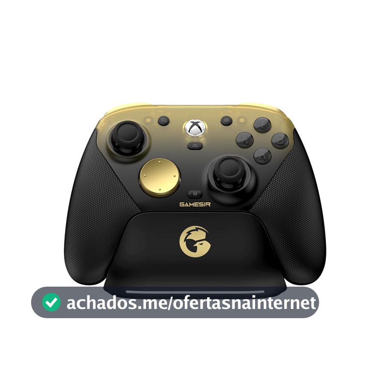 GameSir G7 Pro Controle Gamer Tri-Mode para Xbox, PC e Android Sem Fio 2.4G/Bluetooth e Com Fio Joystick Hall Effect + TMR 1000Hz Polling Rate Botões Macro Giroscópio Vibração 4 Motores Anti-Drift Controle Profissional- dourado