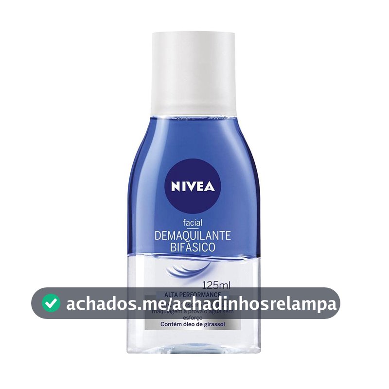 NIVEA Demaquilante Bifásico 125ml, Remove Maquiagem à Prova D'água, Protege Cílios, Gentil com a Pele