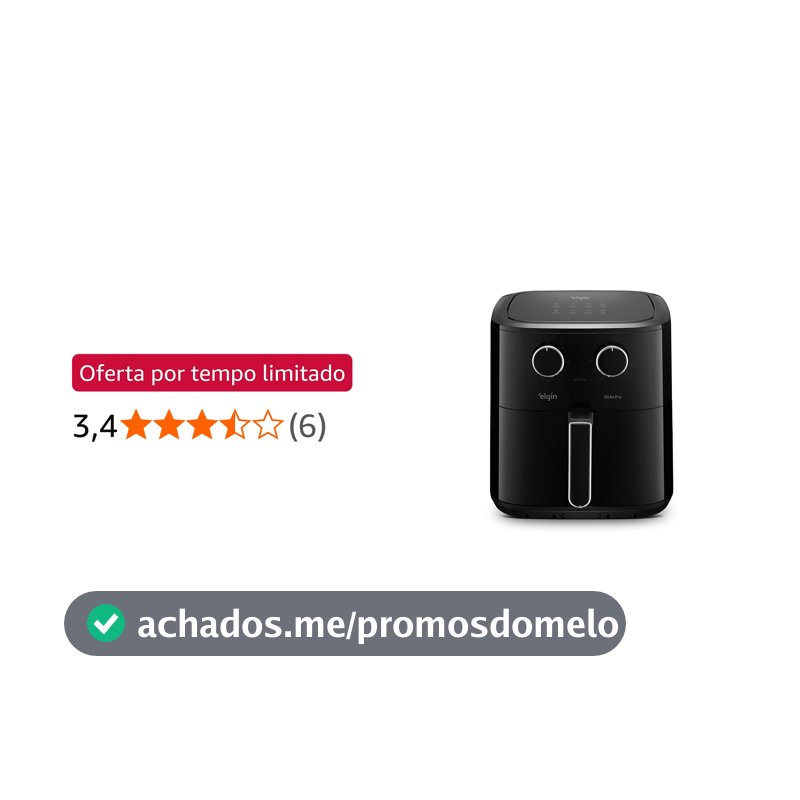 Fritadeira Air Fryer Octo Fry Elgin – 8 Litros 1.800W 220V