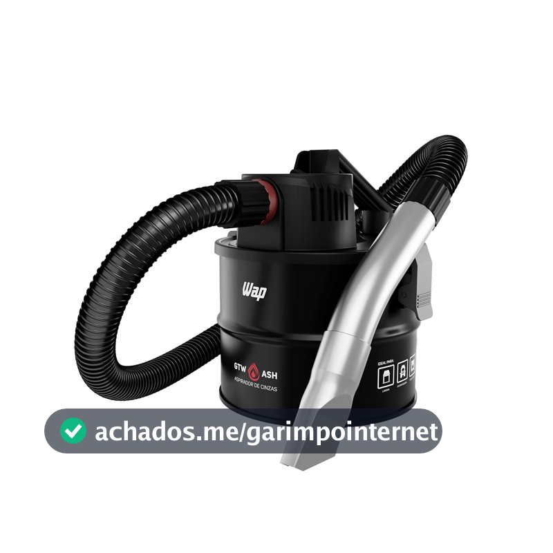 WAP Aspirador de Cinzas Frias GTW ASH para Churrasqueira, 4 Litros, Revestido em Aço Resistente, 120mbar 1400W 127V