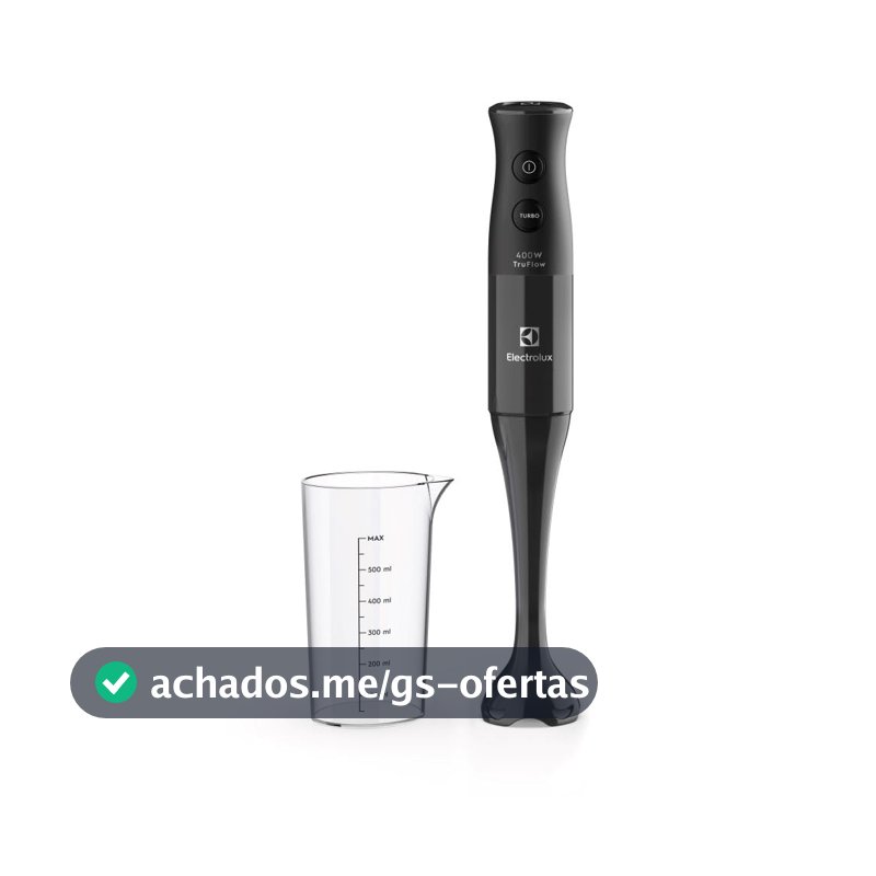 Mixer de mão Electrolux Preto 400W com Tecnologia TruFlow 1 velocidade função turbo EIB05 220V
