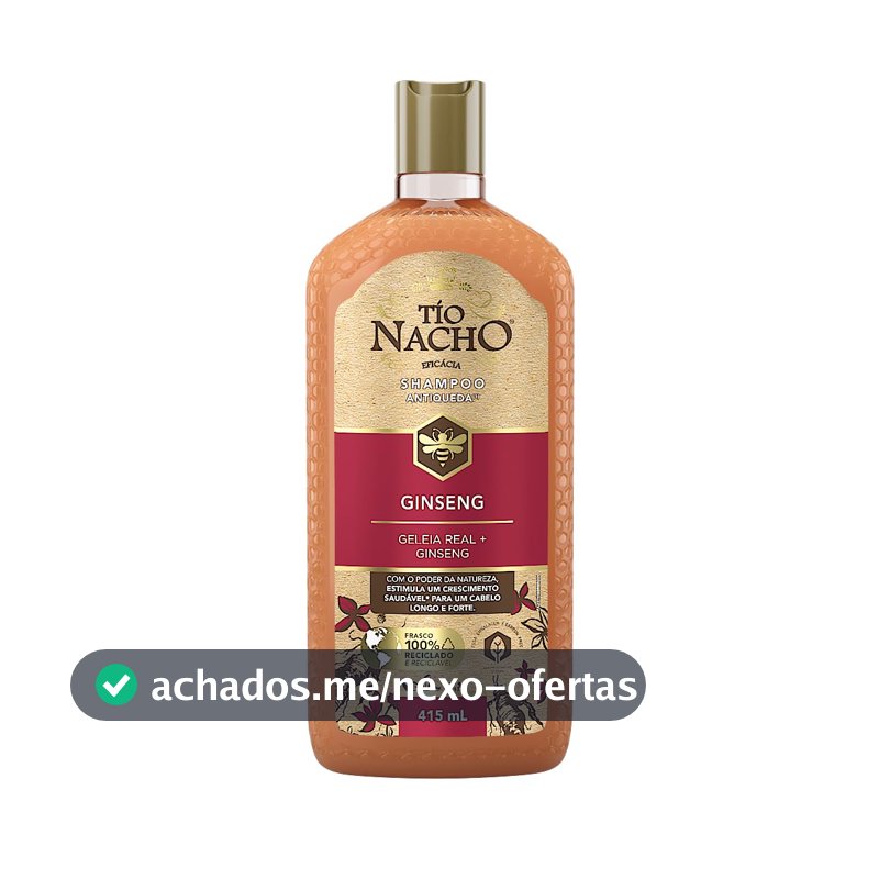 Shampoo de Ginseng Tío Nacho, Com Geleia Real, 415ml