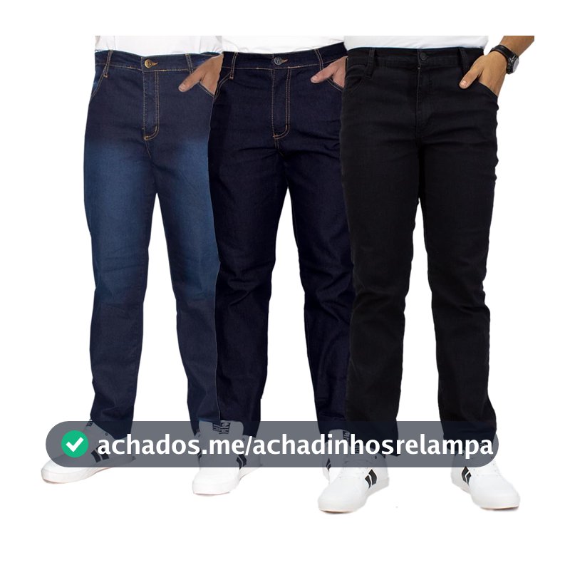 Kit 3 Calças Jeans Masculinas Tradicionais