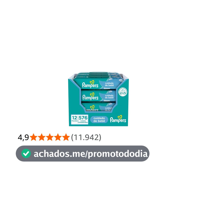 Lenços Umedecidos Pampers Cuidado de bebê, 576 Unidades