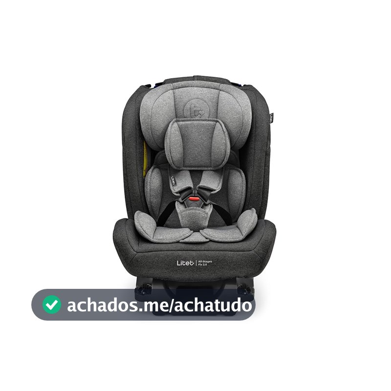 Cadeira para Auto 0-36Kg Isofix Litet All Stages Fix 2.0 Preta e Cinza - BB452