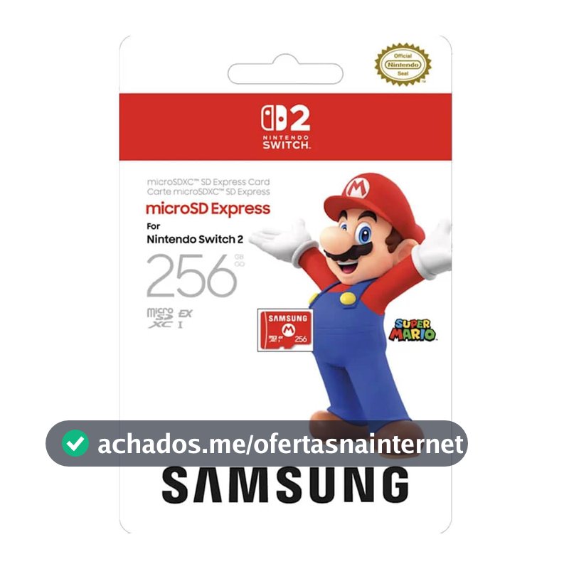 Cartão Nintendo Switch 2 Samsung microSD Express 256 GB