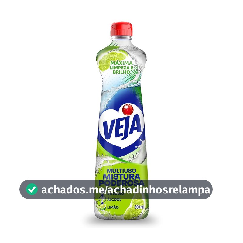 Limpador Multiuso Power Fusion Limão, Veja, 500Ml