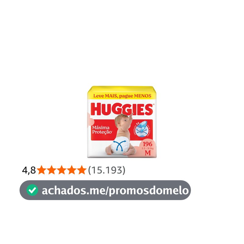Huggies Fralda Supreme Care M 196 Un