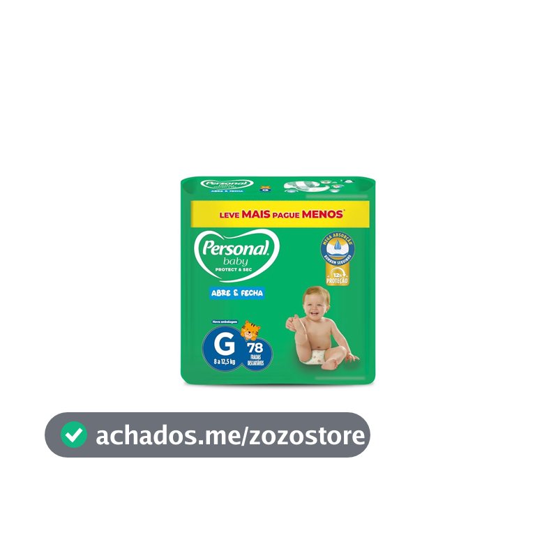 Fralda Personal Baby Protect & Sec Grande Promo - 78 Unidades