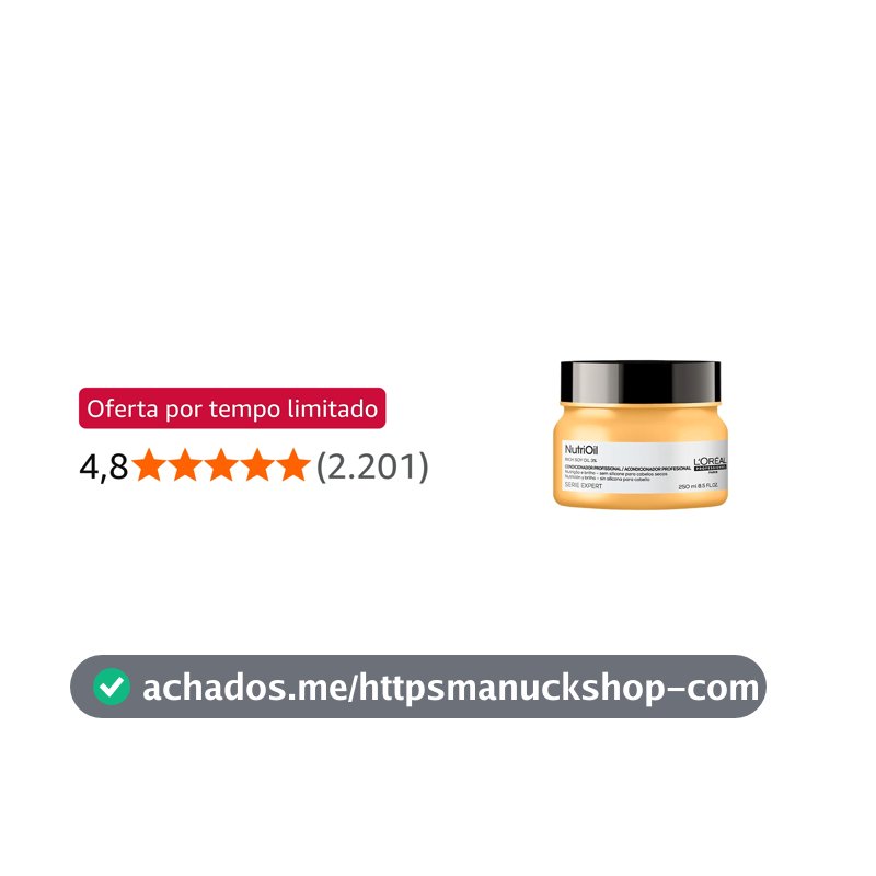 L'Oréal Professionnel Serie Expert NutriOil Máscara de Tratamento de Nutrição com Óleo de Soja para Cabelos Secos e Sem Brilho, para Força e Maciez 250g