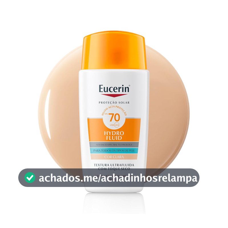 Eucerin Sun Protetor Solar Hydro Fluid Facial Cor Clara FPS70 50ml