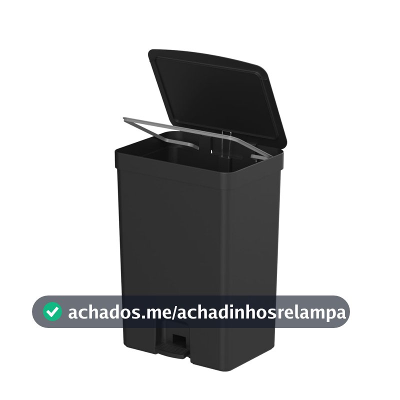 Ou Lixeira com Pedal 50L Preto Linha Trium