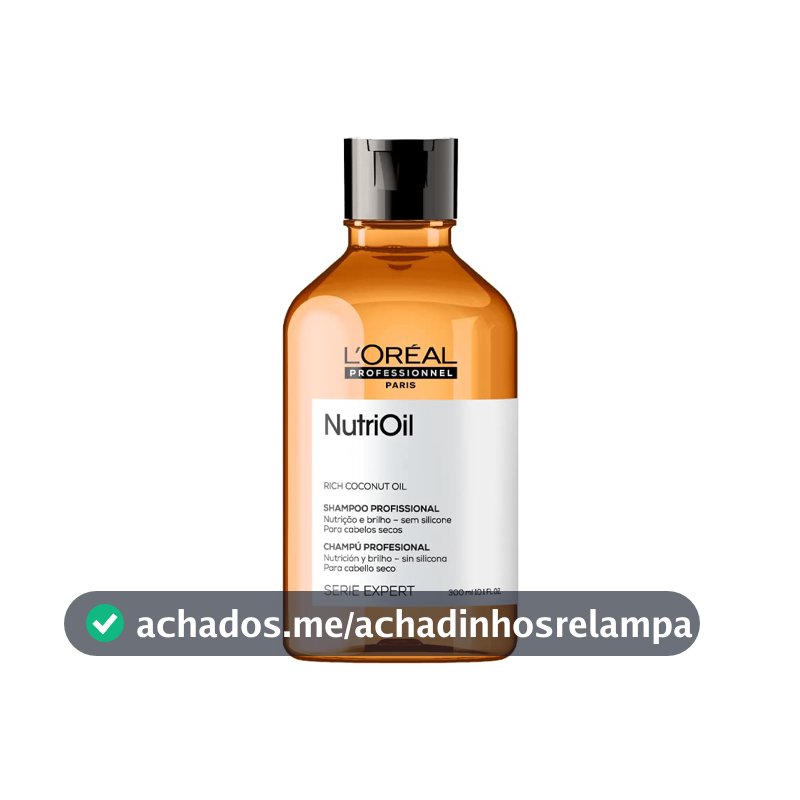 L'Oréal Professionnel NutriOil Shampoo de Nutrição Intensa com Óleo de Coco – Para Cabelos Secos, Limpeza Suave e Maciez, 300 ml