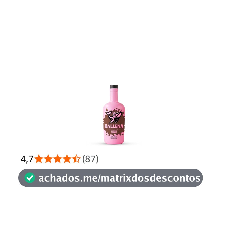 Licor Ballena chocolate e caramelo 750ml