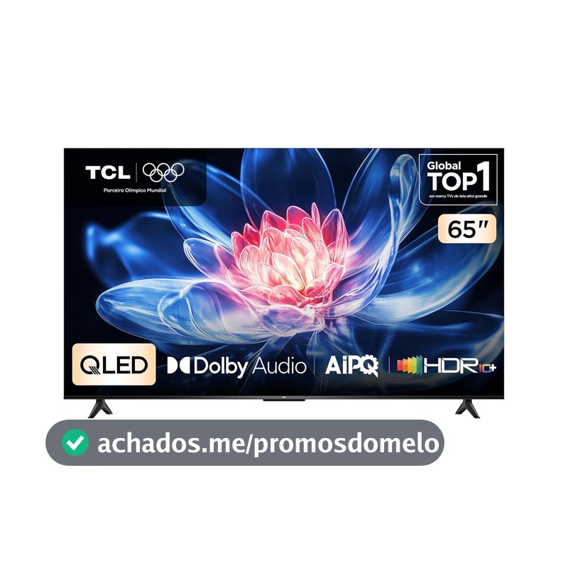Smart TV TCL 65 Polegadas QLED 4K T6C WiFi Bluetooth Google TV Tela HVA e HDR10+ 65T6C