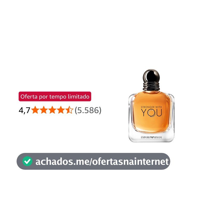Armani Beauty, Stronger With You Eau de Toilette, Giorgio Armani Perfume Masculino, Fragrância Fougère Amadeirada com Notas Sálvia, Castanha, Baunilha e Lavanda