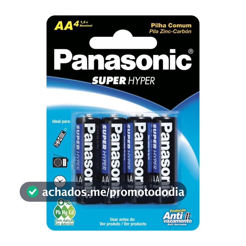 Pilha Panasonic Comum AA c/04 unidades