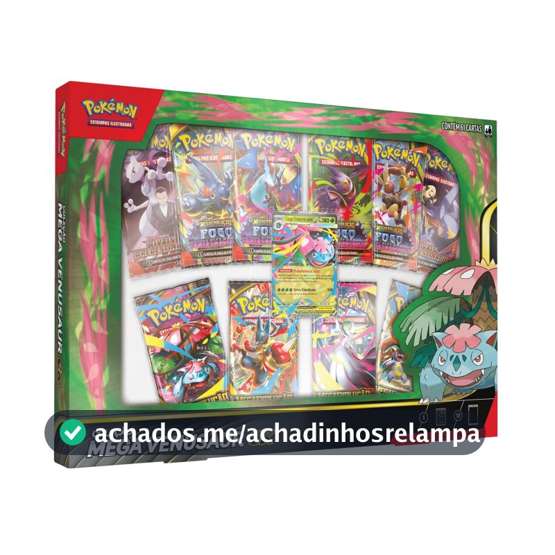 Pokémon TCG, Coleção Mega Venusaur Ex, Carta Laminada Promocional
